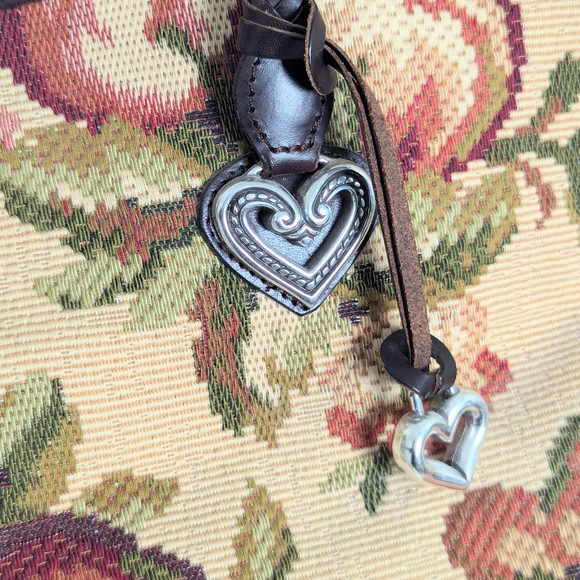 Brighton Shoulder Bag Floral Tapestry  with Heart Charms - Picture 3 of 6